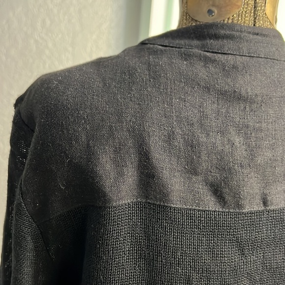 VINTAGE MZM SPORT CROPPED LINEN & KNIT JACKET TOP SIZ MEDIUM - Picture 11 of 16